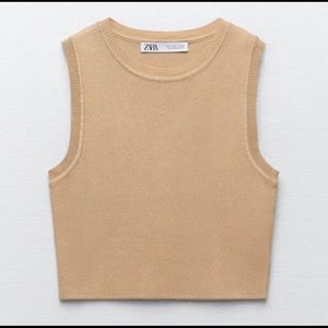 ZARA cropped sweater tank